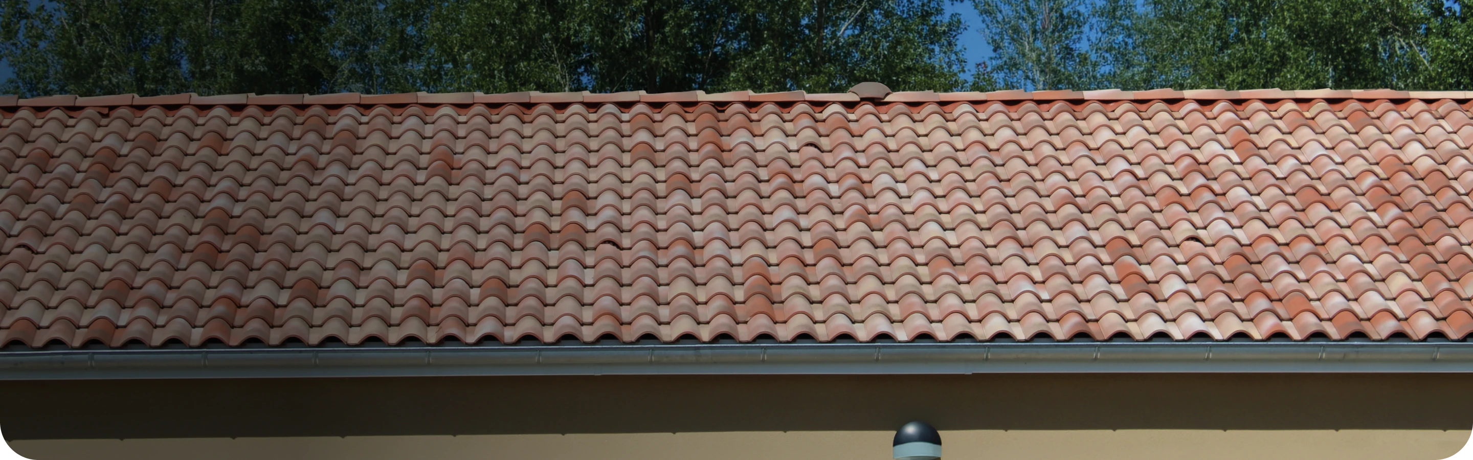 Toiture recouverte de mousse à gauche et propre à droite